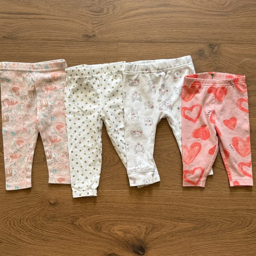Baby Girl Clothing Lot 13pc Old Navy Gerber OshKosh 0-6M Bodysuits Leggings Pjs